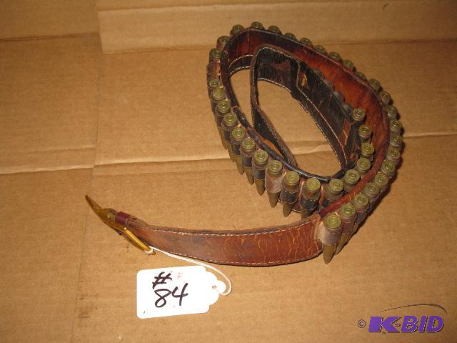 lot 84 image: Ammo Belt with .300 SAV ammo, approx 39 round...