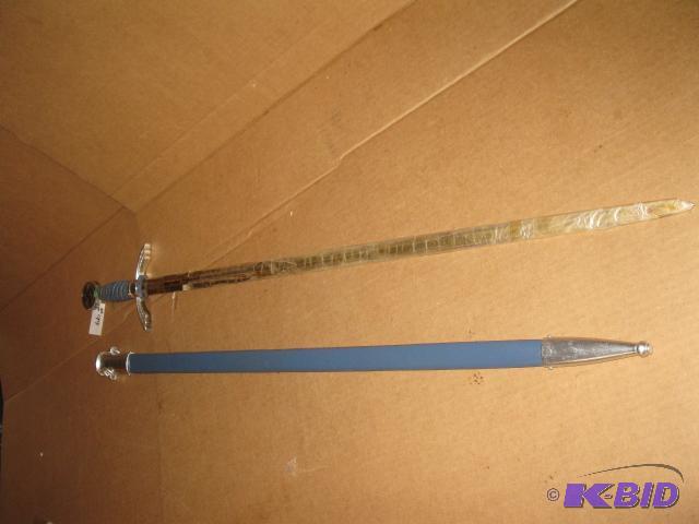 lot 99 image: German Sword, 40 inches long, metal sheath, b...