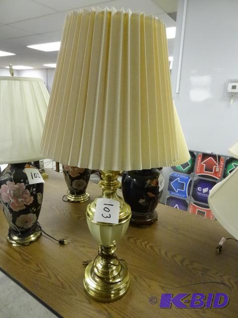 lot 103 image: Brass Table Lamp...