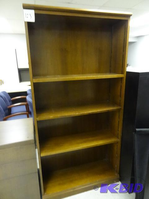 lot 123 image: 36 X 13 X 72 Wood Book Shelf...