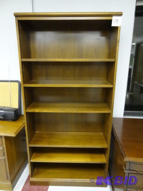 lot 128 image: 36 X 13 X 72 Wood Book Shelf...