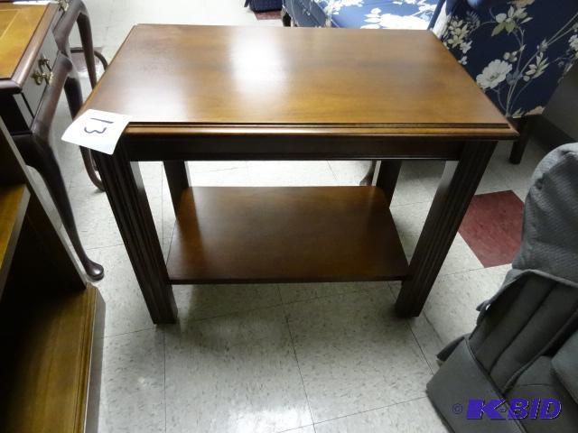 lot 13 image: 28 X 18 X 24 Vintage Wood End Table...