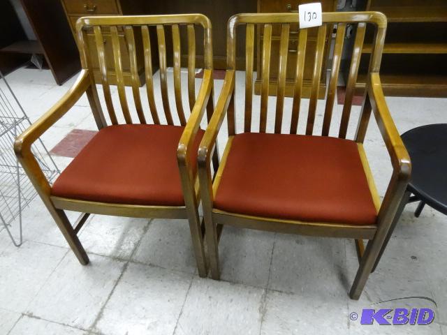 lot 130 image: 2 Wood Framed Side Chairs...