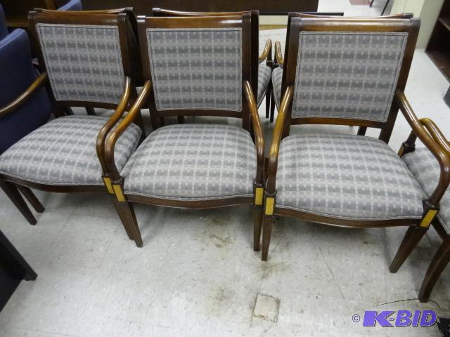 lot 138 image: 3 Matching Wood framed Side Chairs. Very Nice...