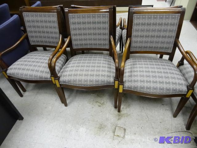 lot 139 image: 3 Matching Wood framed Side Chairs. Very Nice...