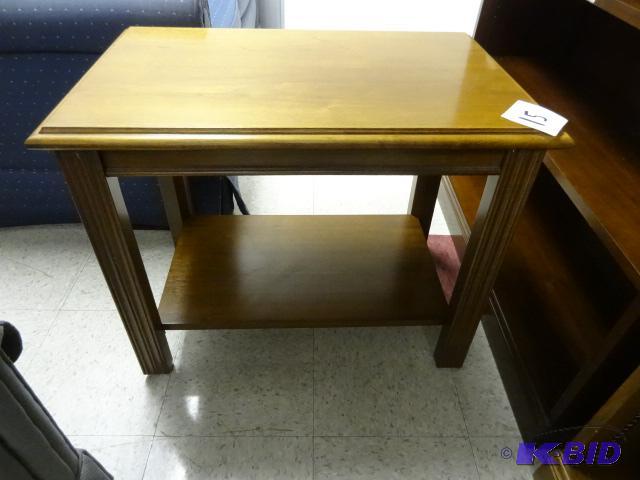 lot 15 image: 28 X 18 X 24 Vintage Wood End Table...
