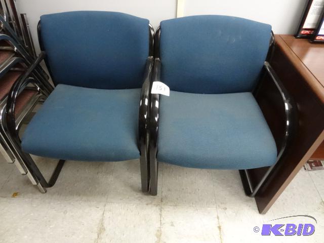 lot 151 image: 2 Matching Metal Framed Side Chairs...