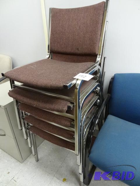 lot 152 image: 5 Metal Framed Stack Chairs...