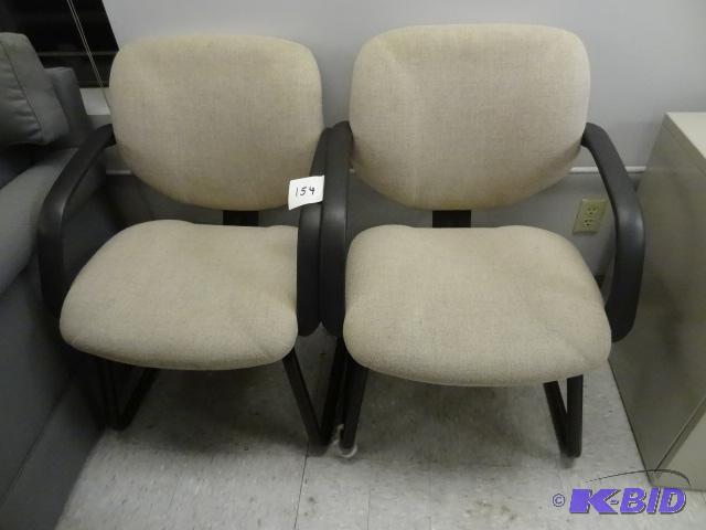 lot 154 image: 2 Matching Metal Framed Side Chairs...