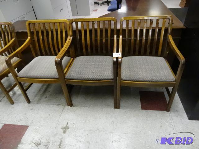 lot 179 image: 3 Matching Wood Framed Side Chairs...
