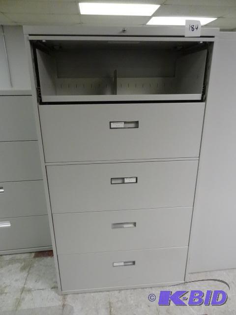 lot 184 image: 36" Metal 5 Drawer Lateral File...