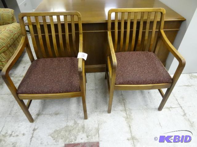 lot 198 image: 2 Matching Wood Framed Side Chairs...