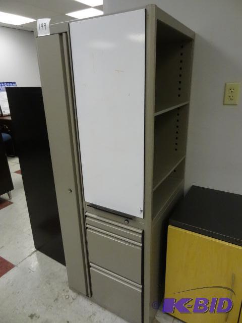 lot 199 image: Personal Cabinet. 2 File Drawers. 1 Coat Door...