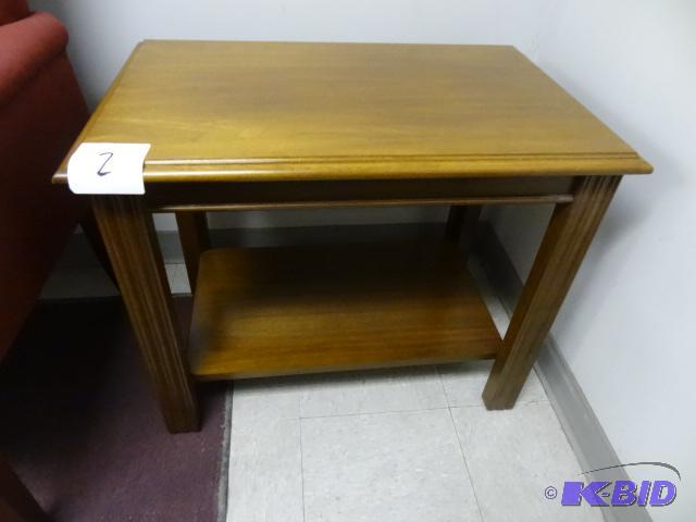 lot 2 image: 28 X 18 X 24 Vintage Wood End Table...