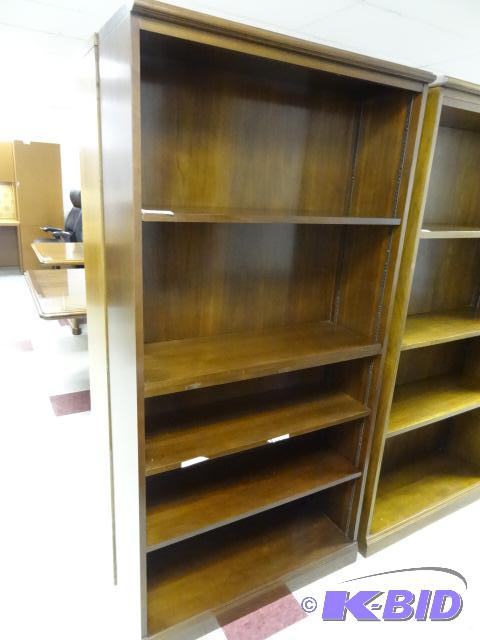 lot 20 image: 36 X 13 X 72 Wood Book Shelf...