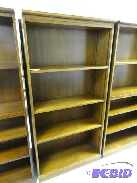 lot 21 image: 36 X 13 X 72 Wood Book Shelf...