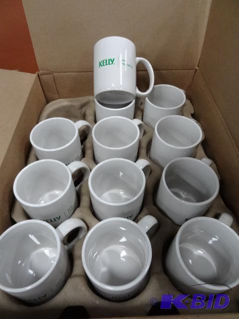 lot 221 image: Box of Coffee Mugs. New. Pre Printed Qty 36...