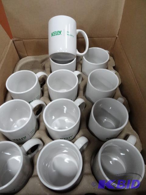 lot 222 image: Box of Coffee Mugs. New. Pre Printed Qty 36...