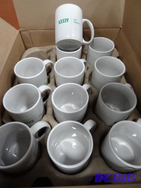 lot 224 image: Box of Coffee Mugs. New. Pre Printed Qty 36...