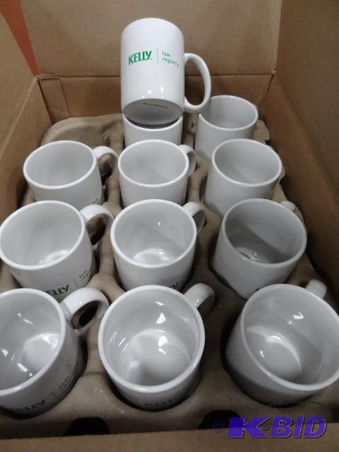 lot 225 image: Box of Coffee Mugs. New. Pre Printed Qty 36...