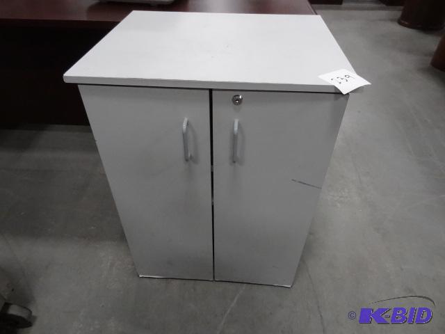 lot 239 image: 2 Door Laminate Cabinet. 1 Shelf 24 X 20 X 31...