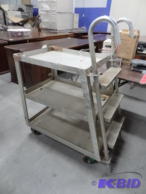 lot 241 image: Aluminum Shop Cart with Built in Ladder 23 X ...