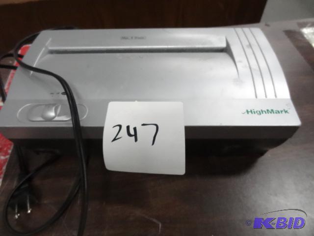 lot 247 image: High Mark 8 Sheet paper Shredder...