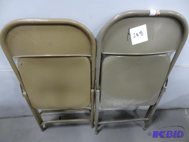 lot 248 image: 2 metal Folding Chairs...