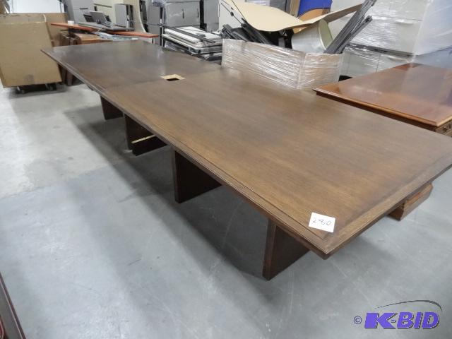 lot 280 image: Large Wood Conference Table. 6 Piece 156 X 48...