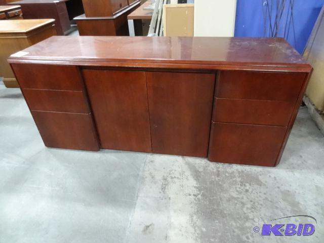 lot 286 image: Wood Office Credenza. 4 Drawer, 2 Door, Very ...