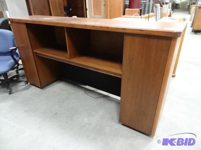 lot 293 image: Wood Cabinet with 2 Doors. 88 X 20 X 45. On W...