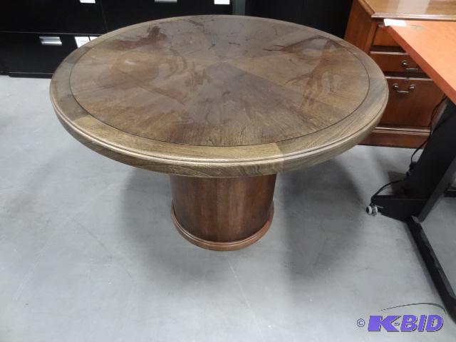 lot 309 image: Wood Round Table 42 X 29...