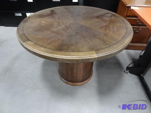 lot 310 image: Wood Round Table 42 X 29...