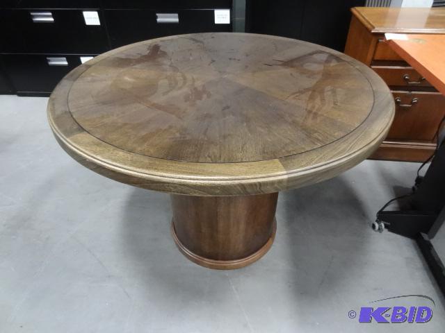 lot 311 image: Wood Round Table 42 X 29...