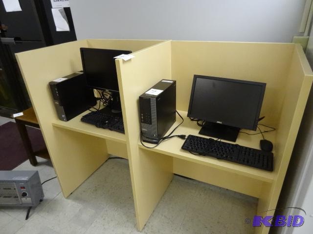 lot 6 image: 2 Person Laminate Cubicle. 59 X 24 X 48. No c...