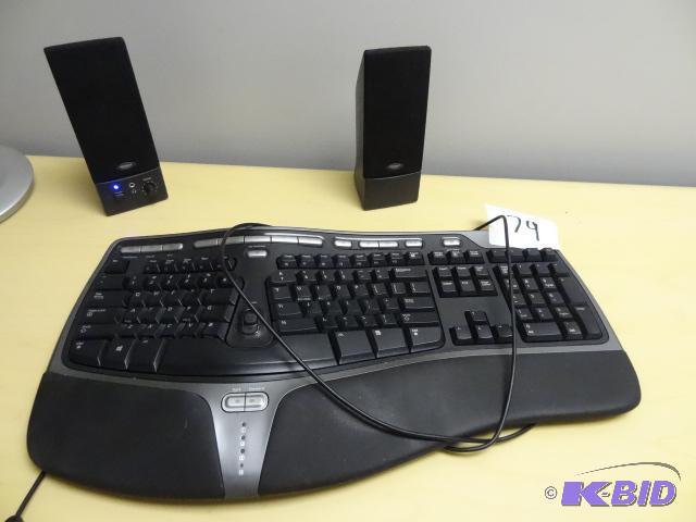 lot 74 image: Computer Keyboard. Accent Computer Speakers...