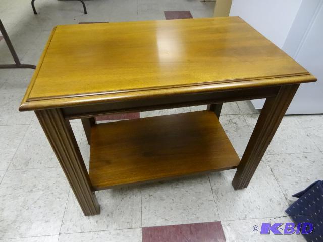 lot 86 image: 28 X 18 X 24 Vintage Wood End Table...