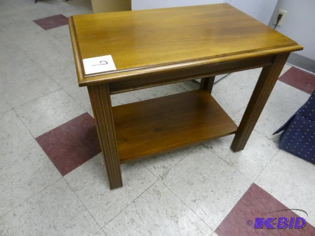 lot 9 image: 28 X 18 X 24 Vintage Wood End Table...