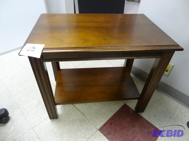 lot 92 image: 28 X 18 X 24 Vintage Wood End Table...