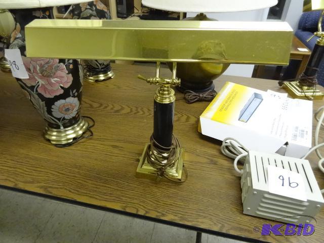 lot 97 image: Fancy Brass Desk Lamp...