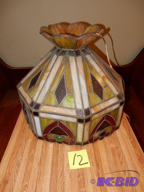 Tiffany style stained glass swag light fixtur...