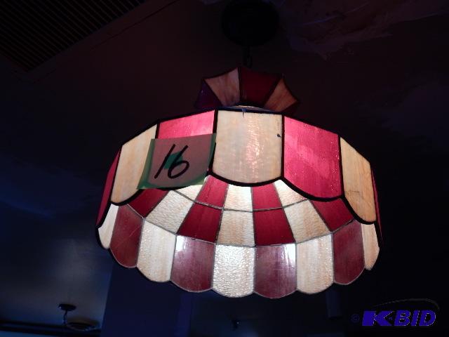 Red and White Tiffany style Stained glass swa...