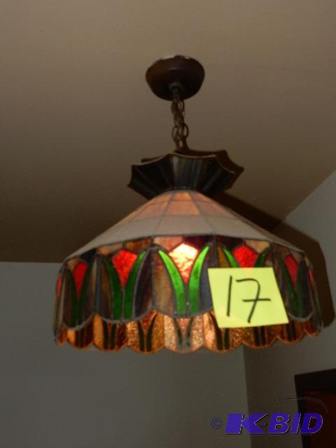 Green and Red Tiffany style Stained glass swa...