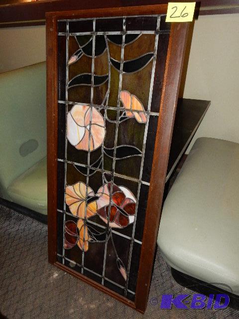 Nice Stained Glass piece.. Overall dim 26in ...