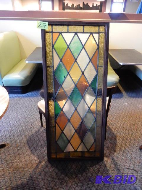 Nice Stained Glass piece.. Overall dim 26in ...