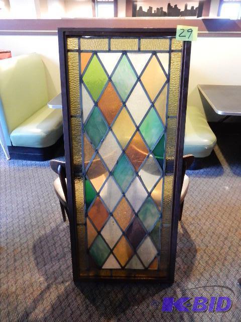 Nice Stained Glass piece.. Overall dim 26in ...