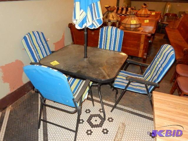 Nice Glass Top table , approx., 40in x 36in. ...
