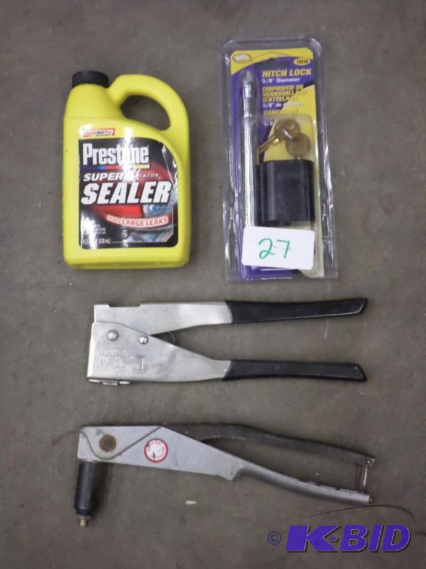lot 27 image: Lot Of (2) Rivot Guns, (1) Hitch Pin, (1) Pr...