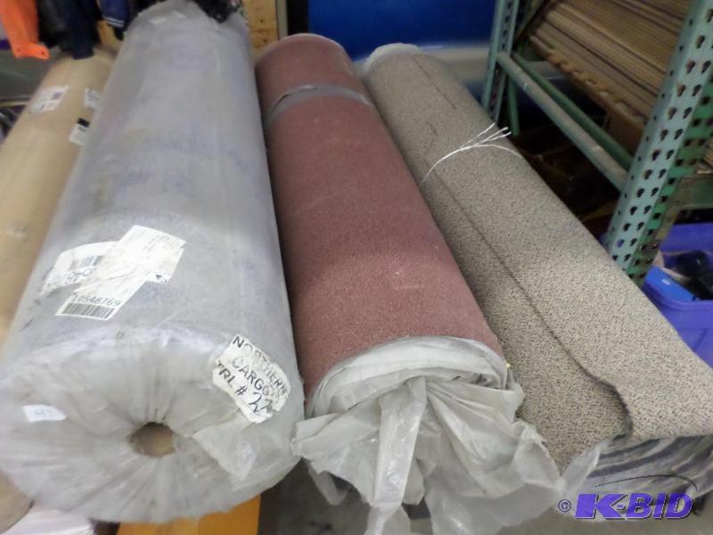 lot 47 image: (3) Rolls Of Unused Carpet, Various Lengths...