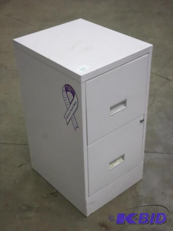 lot 60 image: 2-Drawer Steel File Cabinet...